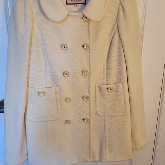 Juicy Couture Cream Coat.  Ladies.  Size M.  Wool. - Picture 6 of 6